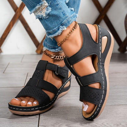 Trendy Wedge-Heeled Sandals with a Thick Sole