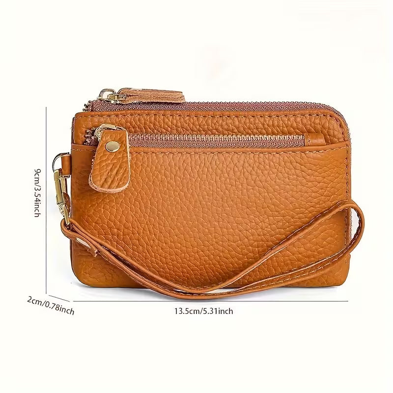 LuxeZip™ Multi-Pocket Leather Wristlet Wallet