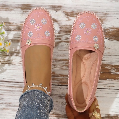 Vintage Floral Moccasin Loafers