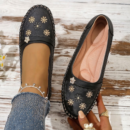 Vintage Floral Moccasin Loafers