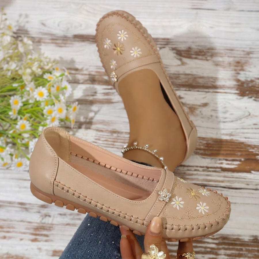 Vintage Floral Moccasin Loafers