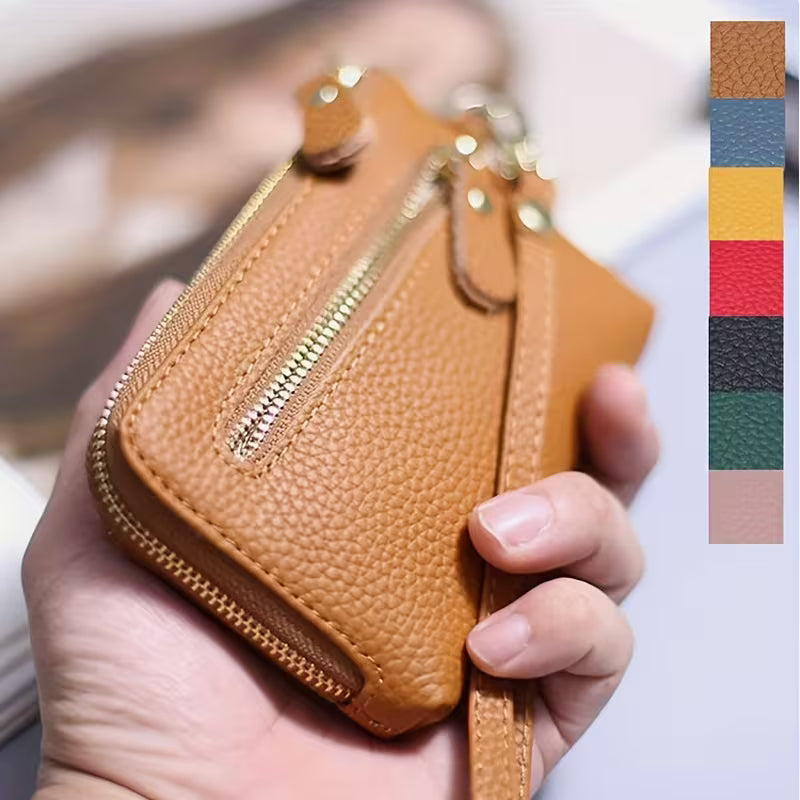 LuxeZip™ Multi-Pocket Leather Wristlet Wallet