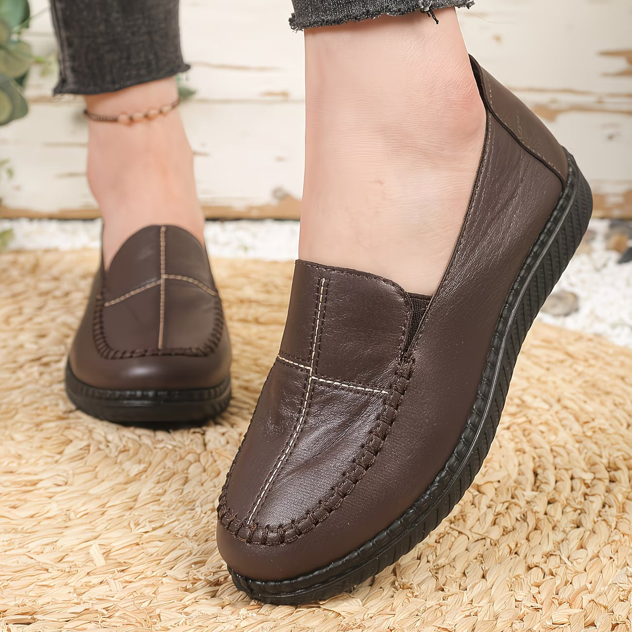 🔥Top Seller – Limited-Time Discount! Women's Soft-Soled Flat Leather Shoes – Comfortable Fit
