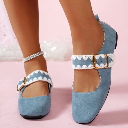 🔥Last Day Sale 60% OFF🔥Women's Burgundy Mary Jane Flats – Vintage Sweet Shoes