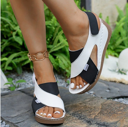 🔥Best Seller-Last Day Sale 60% OFF🔥Women's Elegant Print Platform Wedge Sandals