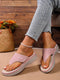 🔥Best Seller-Last Day Sale 60% OFF🔥Womens Summer Solid Color Wedge Sandals