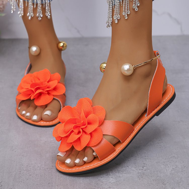 🔥Best Seller-Last Day Sale 60% OFF🔥Flower Embellishments Ankle Strap Sandals