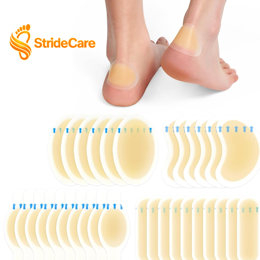 Blister Treatment Bandages for Feet – Prevent & Heal Blisters, Waterproof Anti-Blister Cushions for Heels, Toes, and Feet