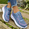 Casual Walking Shoes for Women - Chunky Sole Lace-Up Trainers